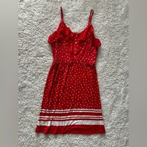 Elle Orange Polka Dot Midi Summer Dress